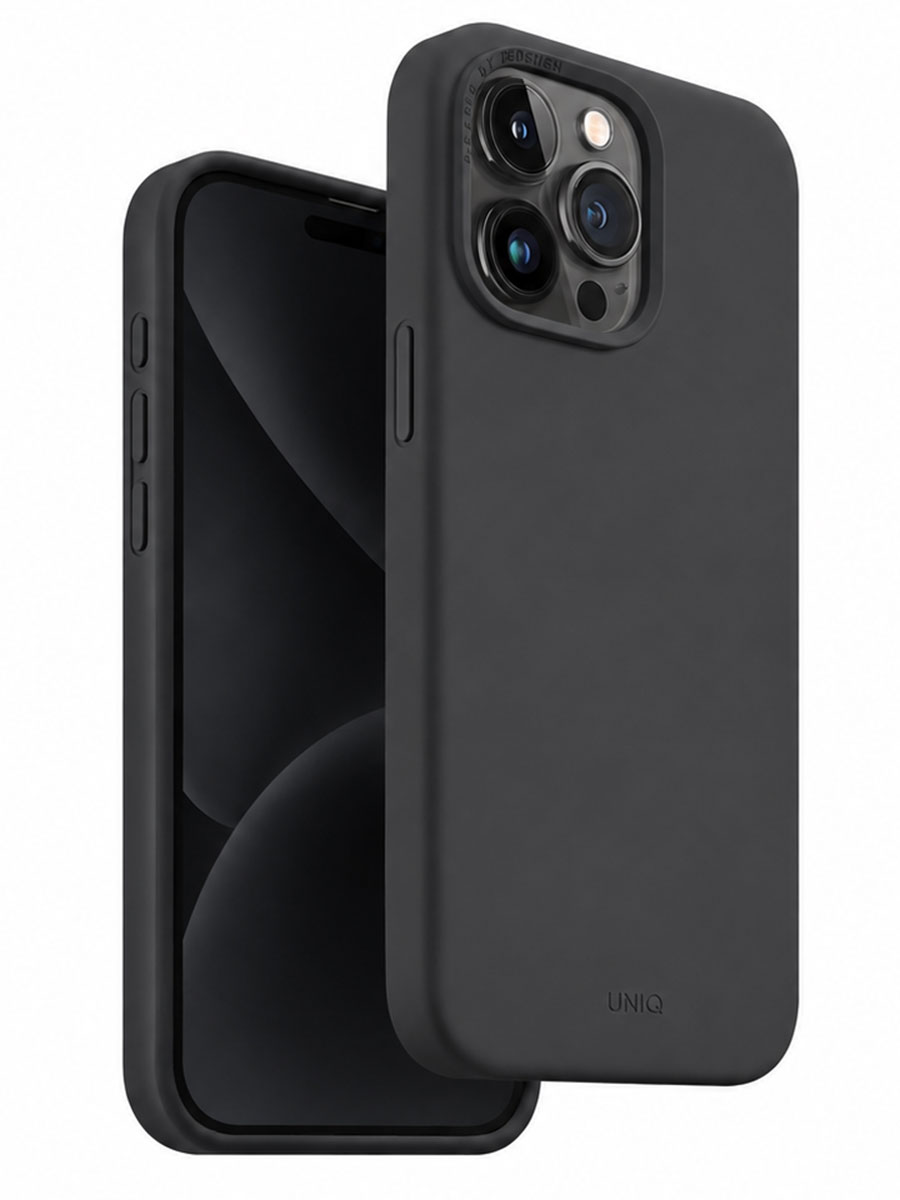 Husă Uniq Lino iPhone 15 Pro Max Black - Foto #1