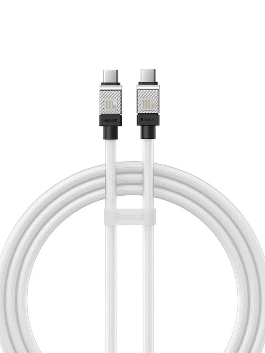 Кабель Baseus CoolPlay Series USB Type-C to USB Type-C 1m 100W White - Фото