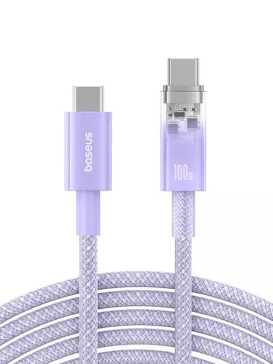 Кабель Baseus Explorer Smart Temperature USB Type-C to USB Type-C 2m Purple - Фото