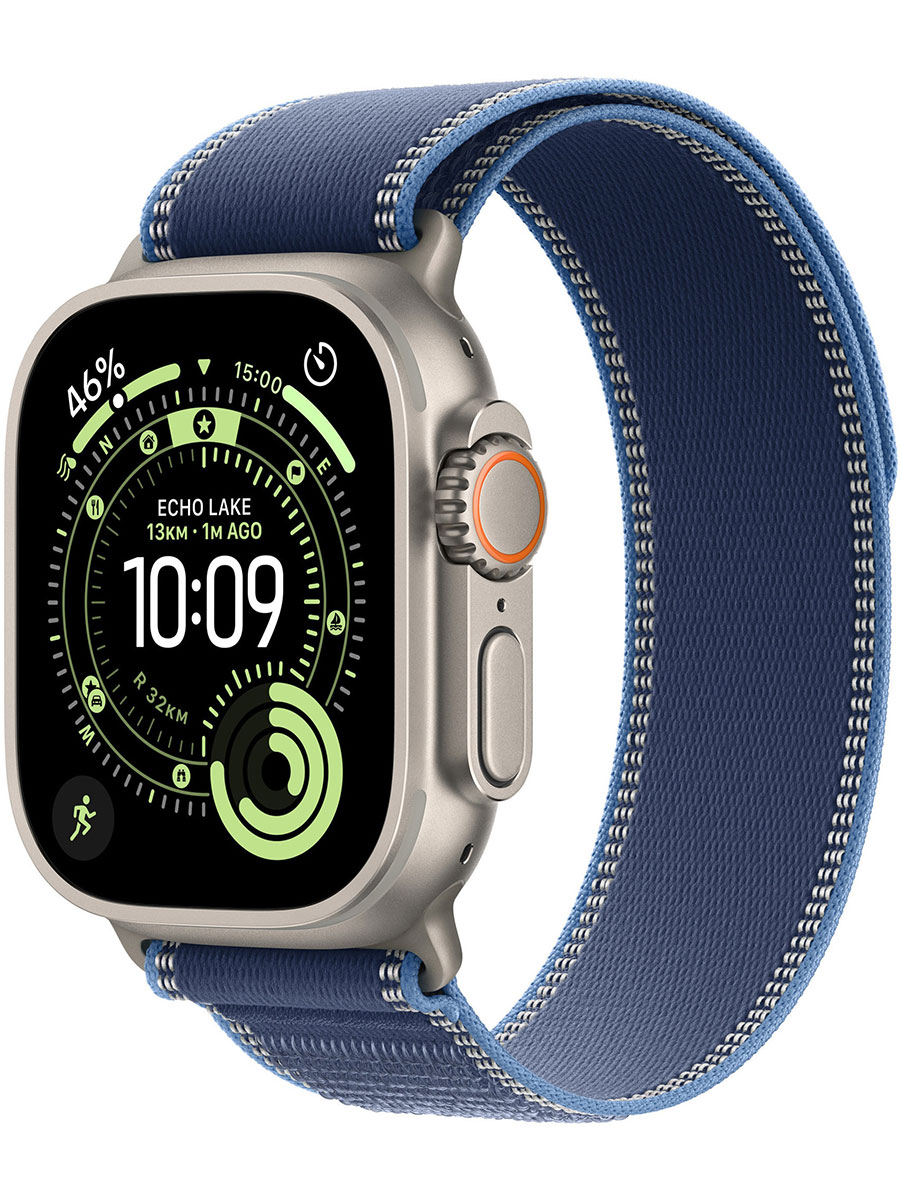 Ceas inteligent Apple Watch Ultra 3 Natural Titanium Blue Trail Loop - Foto #1