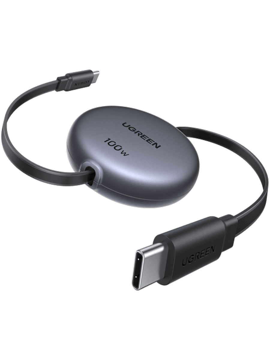 Cablu UGREEN Nexode Retractable Type-C to Type-C 100W 1m Grey - Foto #2