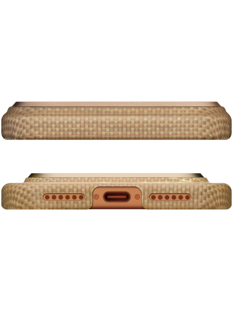 Чехол Pitaka iPhone 17 Pro Ultra-Slim Aramid Golden Glint - Фото #3
