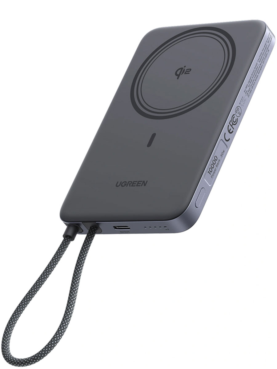 Портативное зарядное устройство UGREEN Wireless Magsafe Slim Air Qi2 10000mAh 15W Gray - Фото #2
