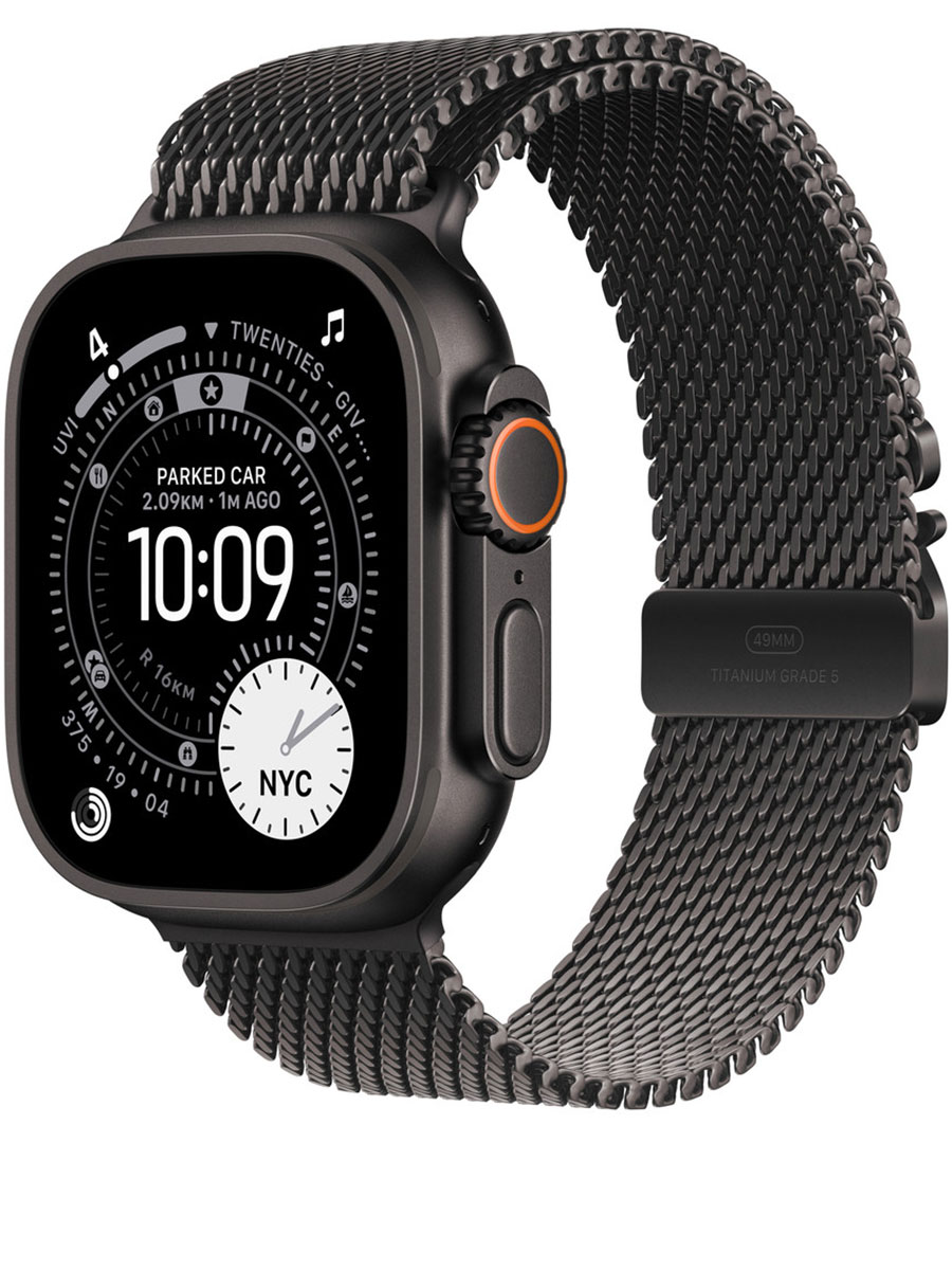 Curea Apple Watch Ultra Black Titanium 49mm Milanese Loop Black L - Foto #2