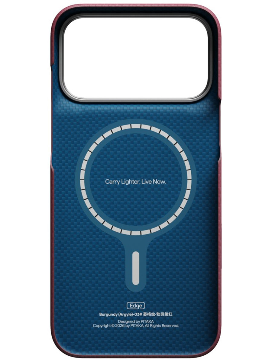 Чехол Pitaka Edge iPhone 18 Pro Burgundy - Фото #3